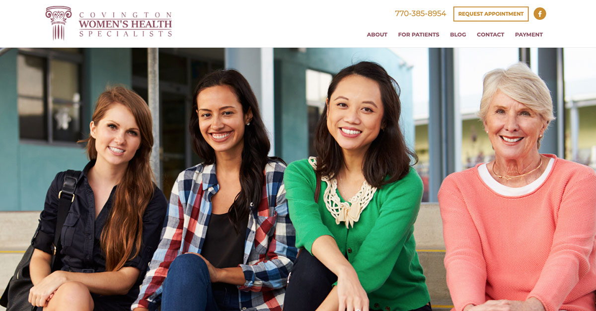 CovingtonWomensHealth.com homepage screenshot