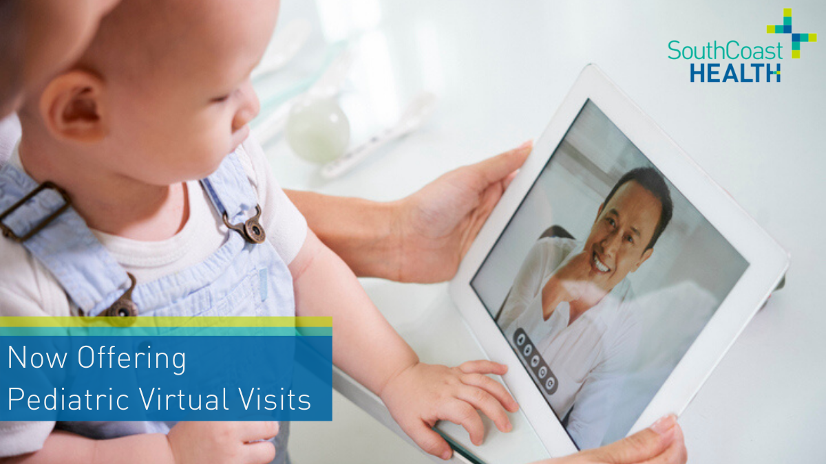 Screenshot of the graphic for Virtual Visits for SouthCoast Health that Lenz designed. 