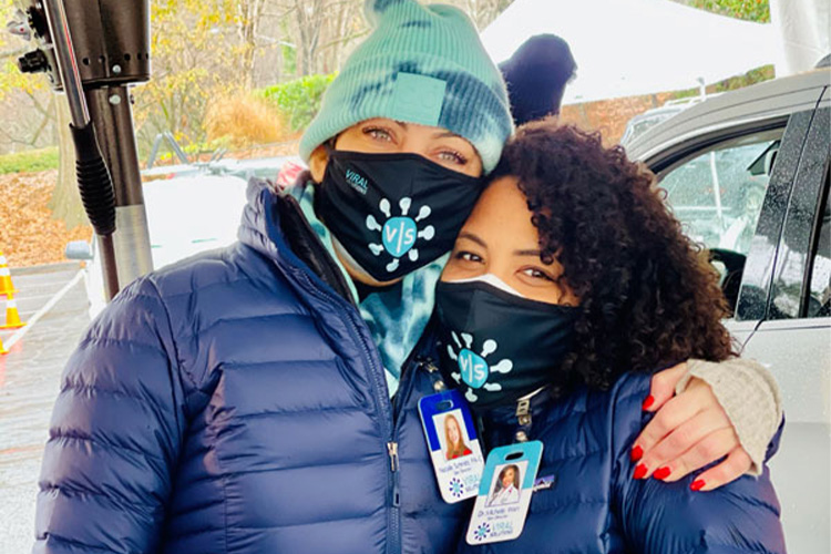 Natalie Schmitz, PA-C, VP Strategy + Implementation and Michelle Wan, MD, Chief Medical Officer at the Vinings location when temperatures were in the 30s.