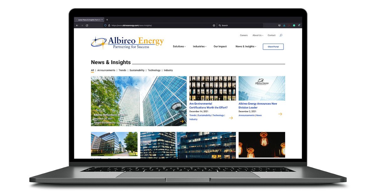 Albireo Energy website design