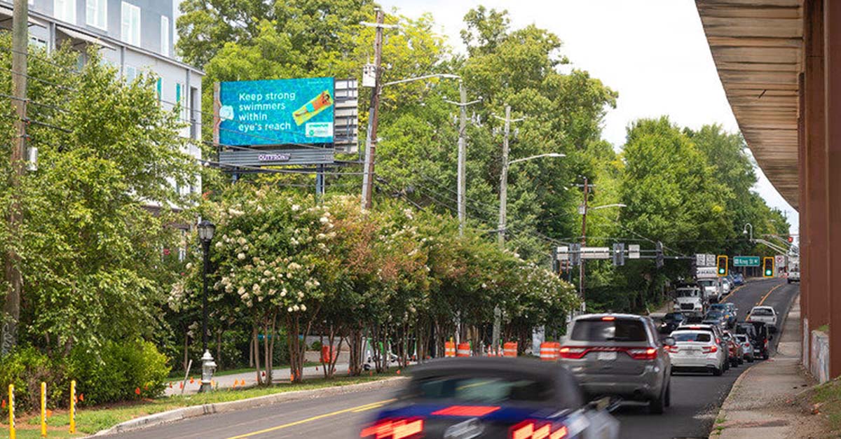 Children’s Healthcare of Atlanta billboard on a busy Atlanta street.