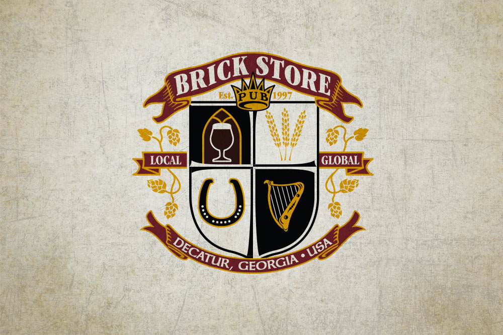 Brick Store Pub logo design