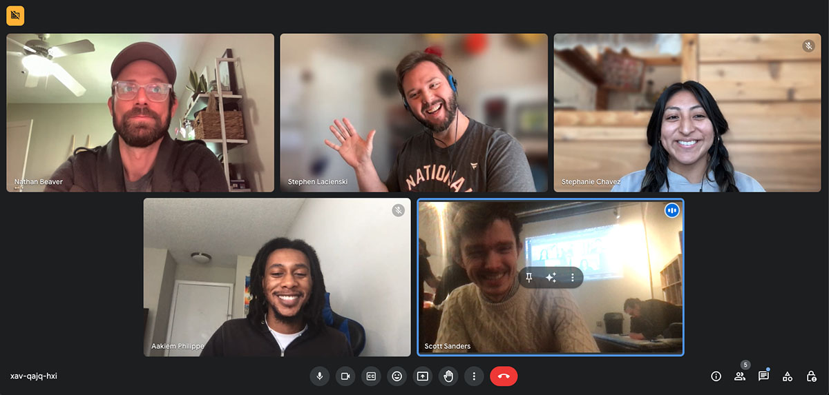 Nate, Stephen, Stephanie, and Aakiem on Google Meet!