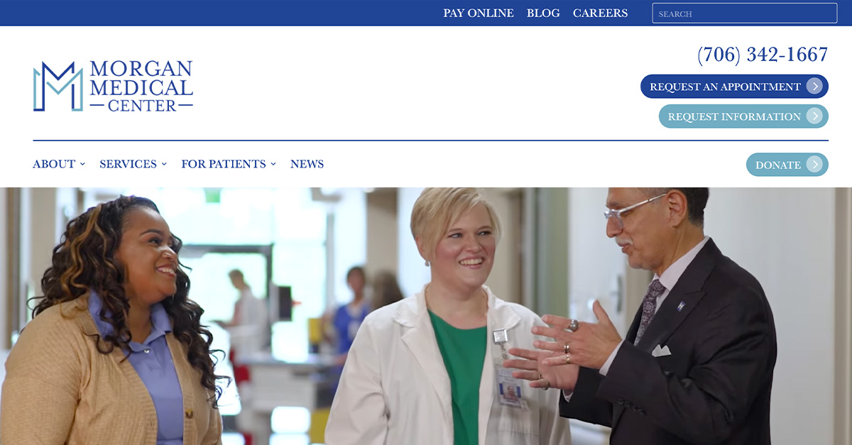 Morgan Medical Center website homepage